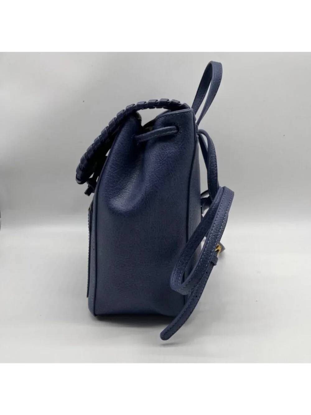 Style & Co Moonlight Blue Faux Leather Whip‑Stitch Backpack